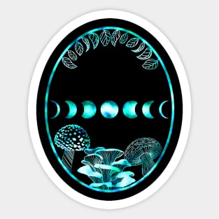 Cottagecore Goblincore Mushrooms Moon Alt Aesthetic Witchy Vibes Green Witch Sticker